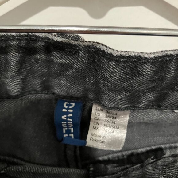 Divided Blue Men's Straight Leg Jeans, Black, Size 36x34 - Picture 4 of 4